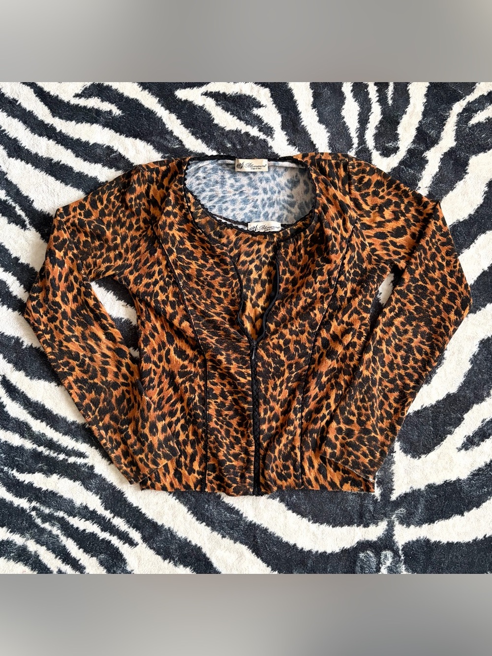 Vintage Blumarine leopard print cardigan set